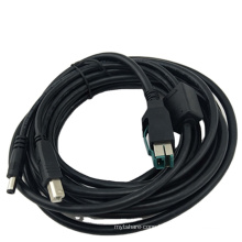 Custom Cable USB BM to DC5525 Cable 12V Powered USB  to DC Plug Barcode Scanner Cable for Posscanner